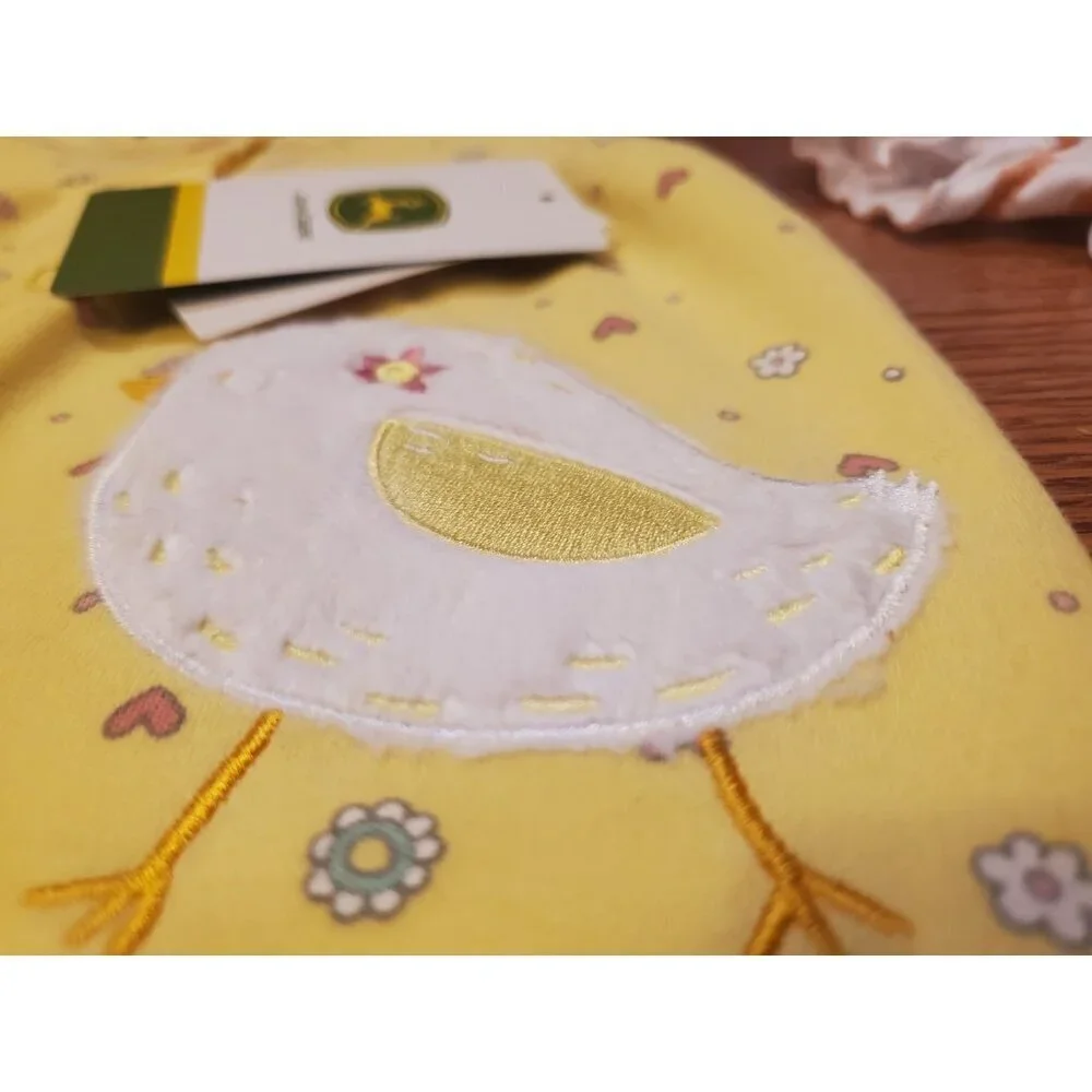 Infant John Deere One-piece Romper (2) Girls‎ 6/9 Months Spring Summer Chick Pig